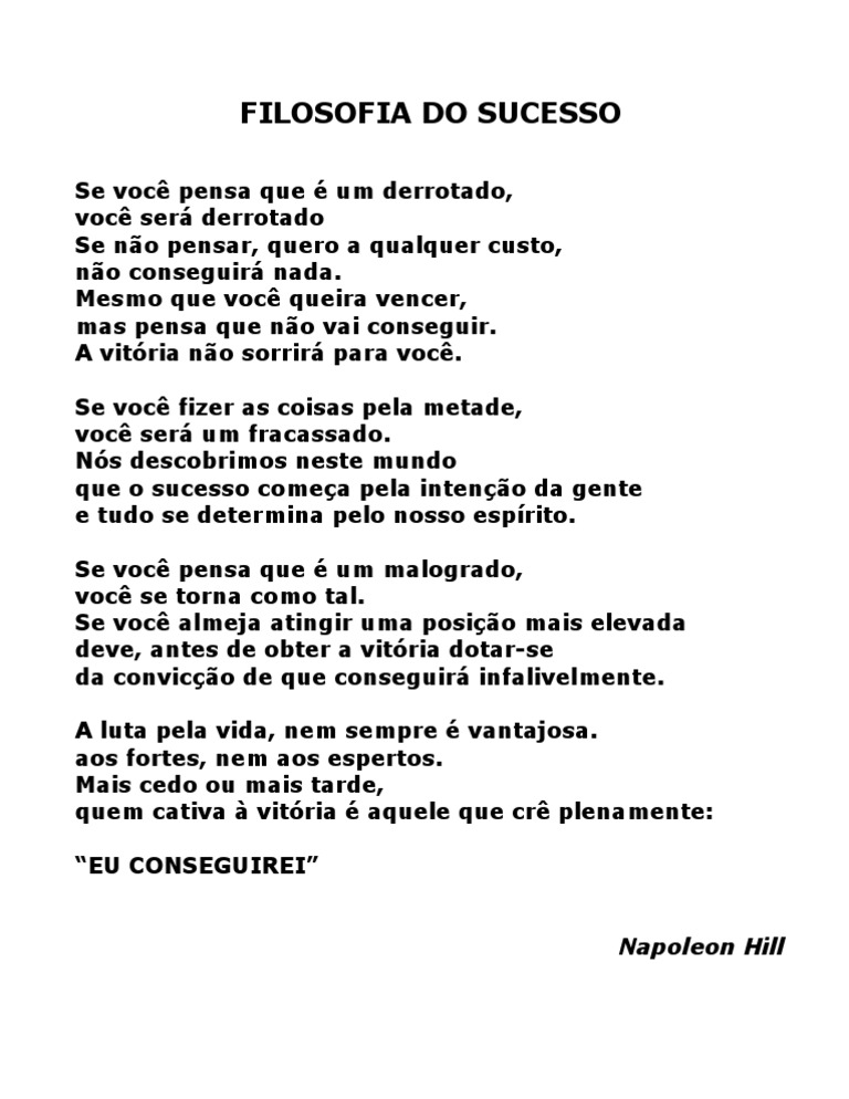 Filosofia Do Sucesso Napoleon Hill PDF