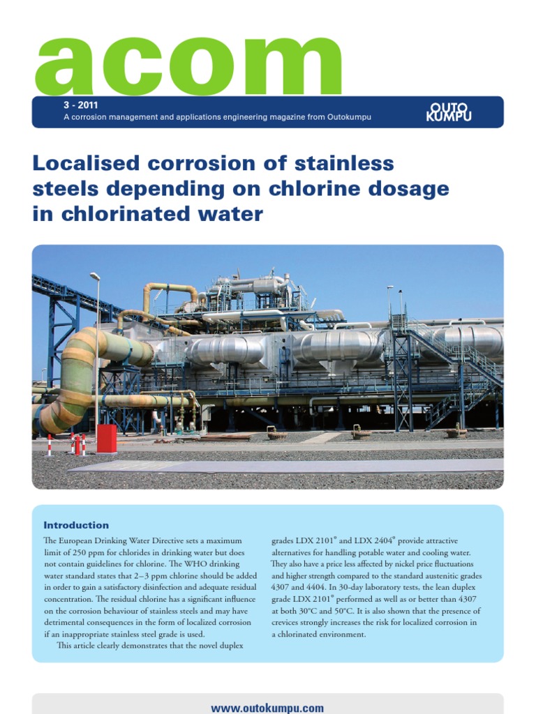 Chloride Local Corrosion in Stainless Chlorine Chromium