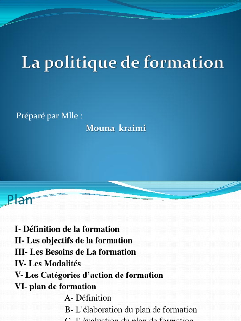 Définition et Objectifs de la Formation | PDF | Business | Économie