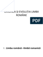 ORIGINEA ȘI EVOLUȚIA LIMBII ROMÂNE