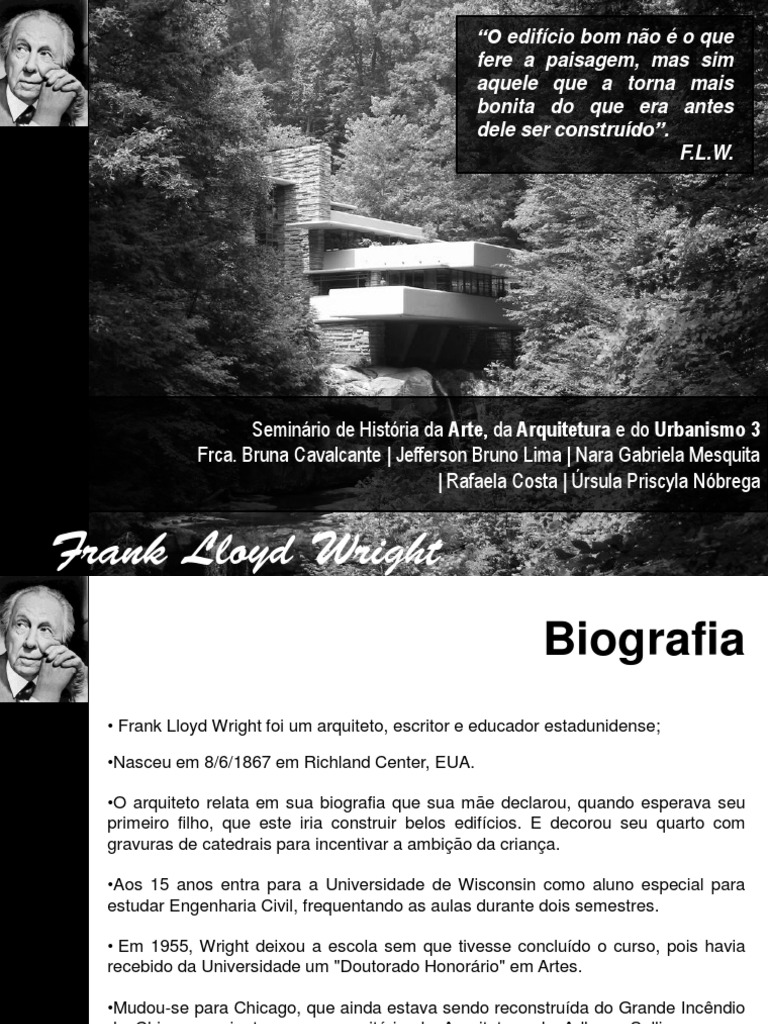 Biografia e Legado de Frank Lloyd Wright | PDF | Science | Ciência (geral), image size:768x1024