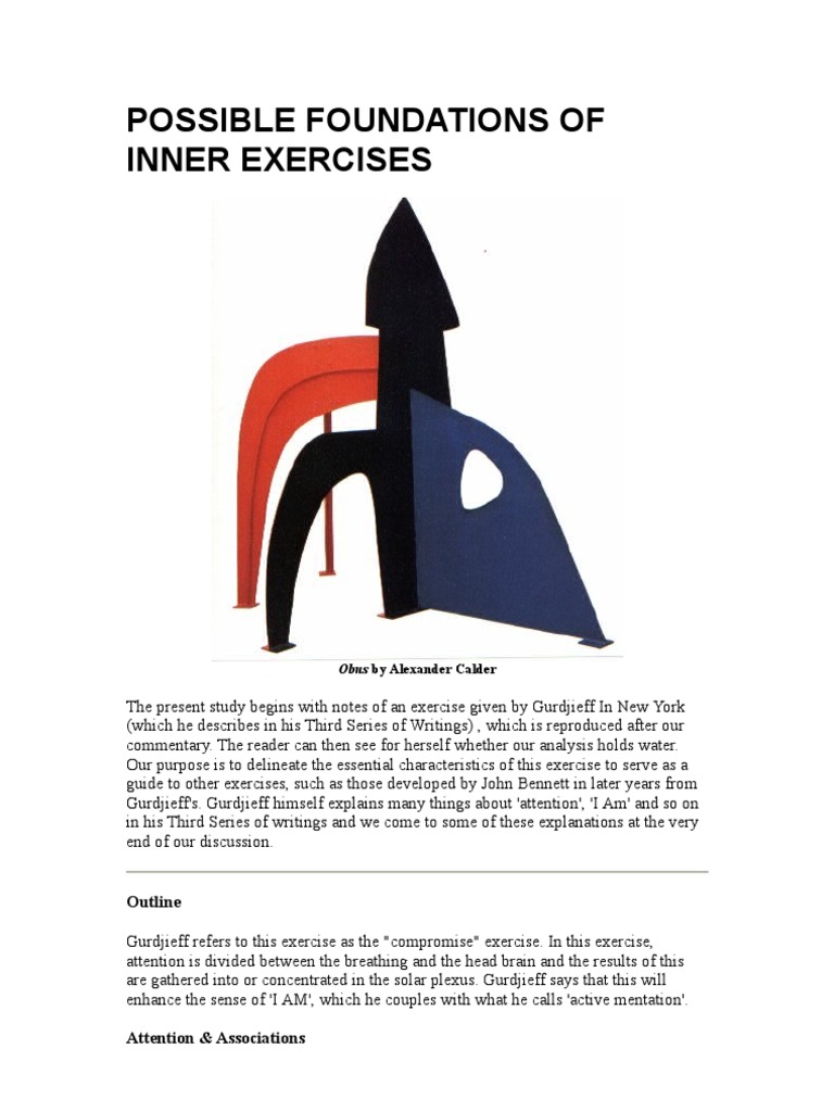 Possible Foundations of Inner Exercises | PDF