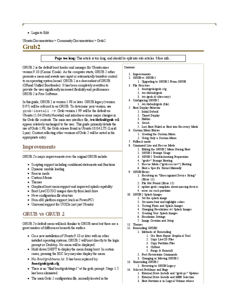 Comprehensive Guide to GRUB 2 Configuration | PDF | Booting | Computer File