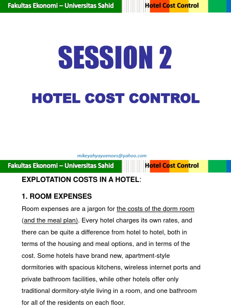 cost control hotel Cost Accounting