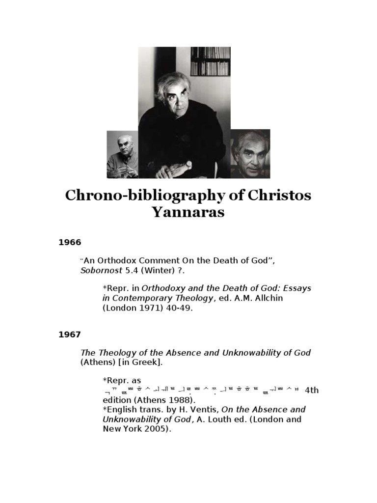 Rowan Williams On Christos Yannaras