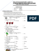 Soal Bahasa Inggris Kelas 3 Mid Semester Genap Tahun Pelajaran 2012/2013