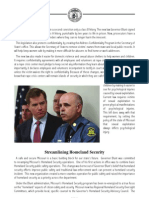 Streamlining Homeland Security: 121 Leadership, Vision, Change