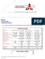 Useful Formula Electrical