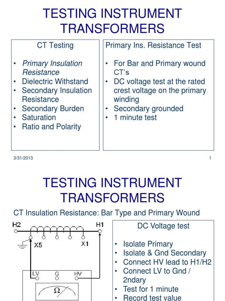 Testing and Commissioning Instrument-Transformers | PDF | Transformer ...