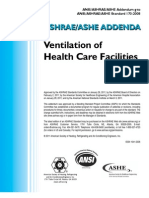 Ventilation of Health Care Facilities: Ashrae/Ashe Addenda