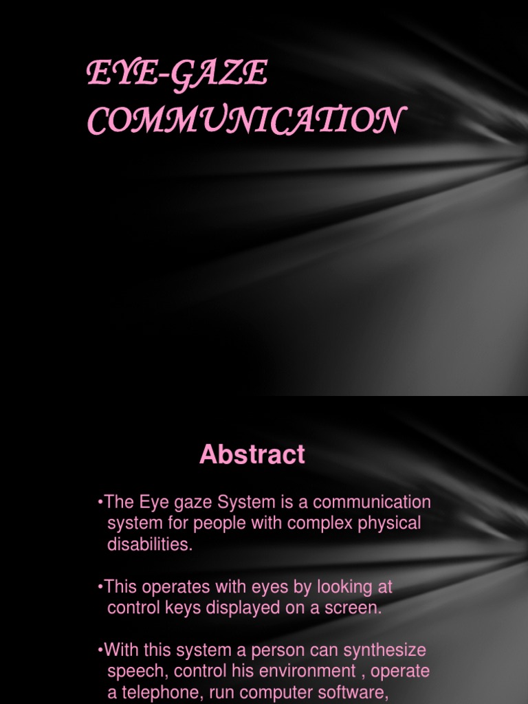 Eye-Gaze Communication System Overview | PDF | Cognitive Science ...
