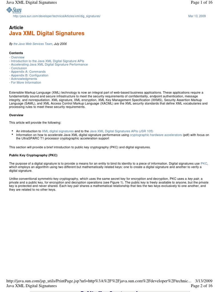 Java XML Digital Signatures Download Free PDF Public Key Cryptography Xml