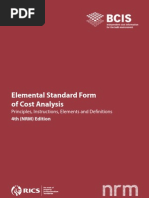 Elemental Standard Form of Cost Analysis: Principles, Instructions, Elements and Definitions