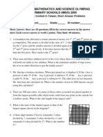 taiwanimso-shortanswer math olympiad