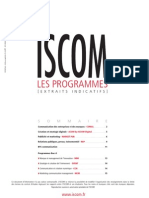 Programmes Iscom 2012