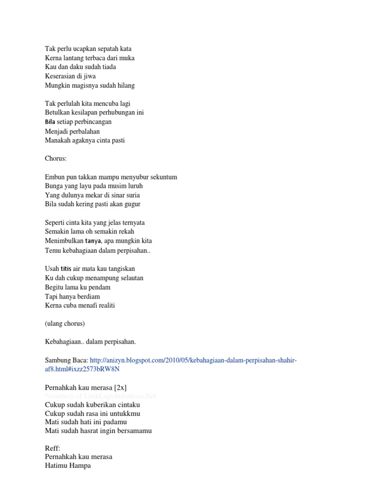 Lirik Lagu Pdf
