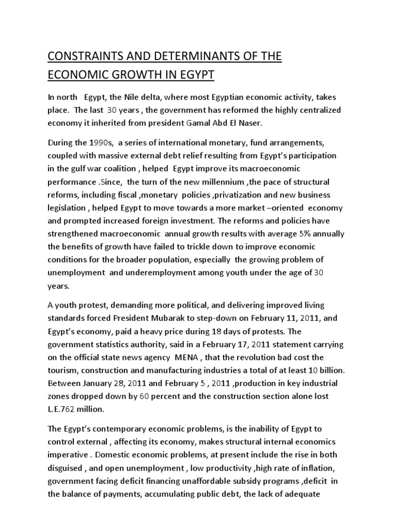 Economic Growth Challenges in Egypt | PDF | Egypt | Economic Growth