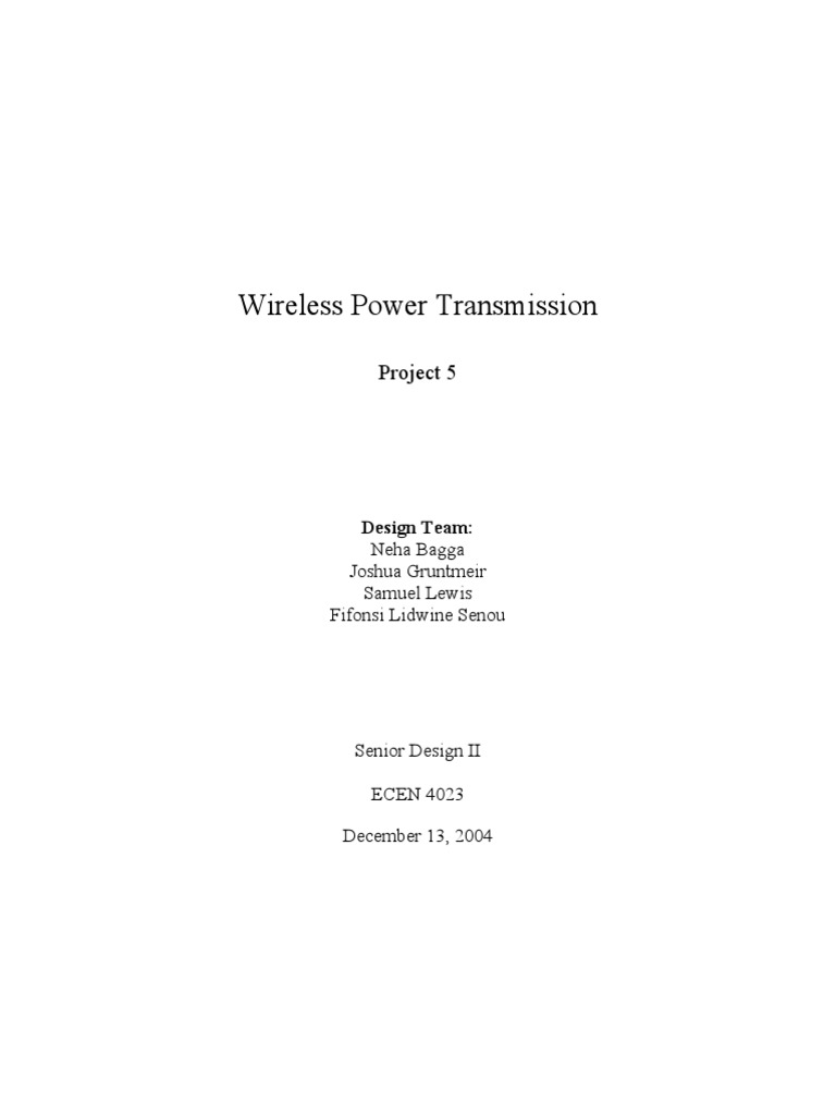 Wireless Power Transmission Design | PDF | Amplifier | Inductor