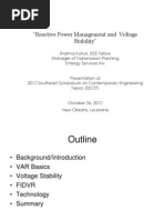 Reactive Power Management and Voltage Stability