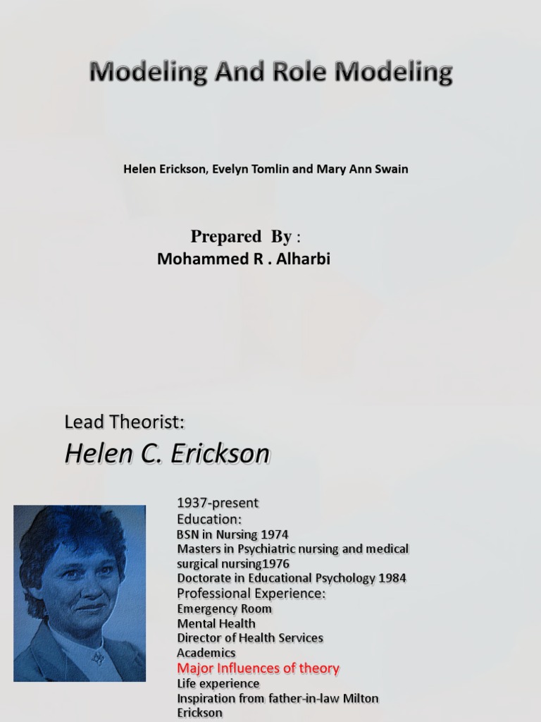 Modeling and Role Modeling Theory Helen Erickson PDF Theory Nursing