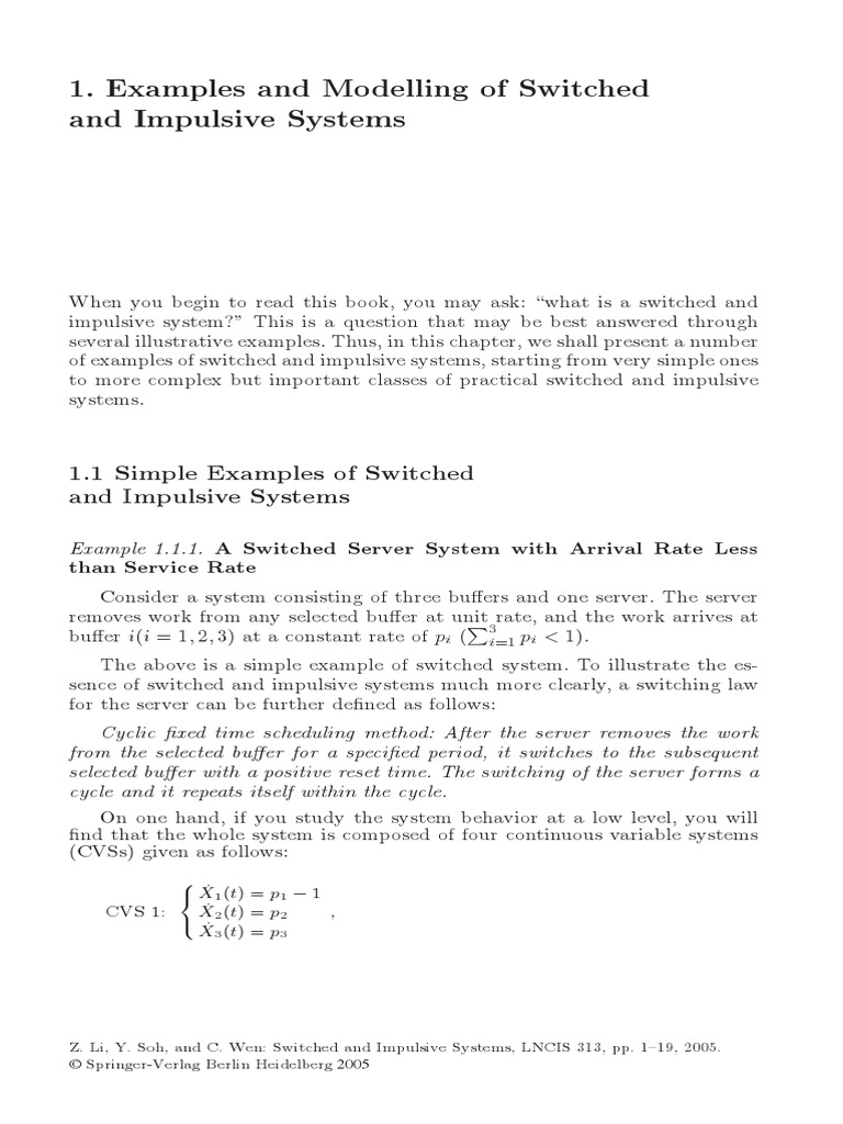 Examples and Modeling of Switched and Impulsive Systems | PDF | Chaos ...