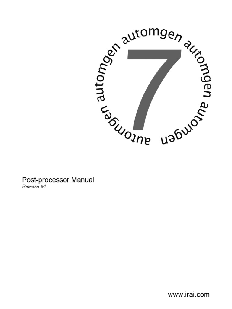 Automgen Post-Processor Manual | PDF | C (Programming Language ...