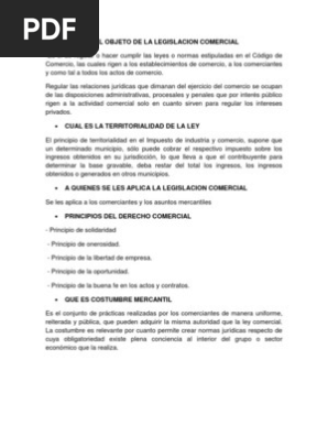 Legislación comercial pdf