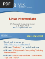 Linux Intermediate: ITS Research Computing Center C. D. Poon, PH.D