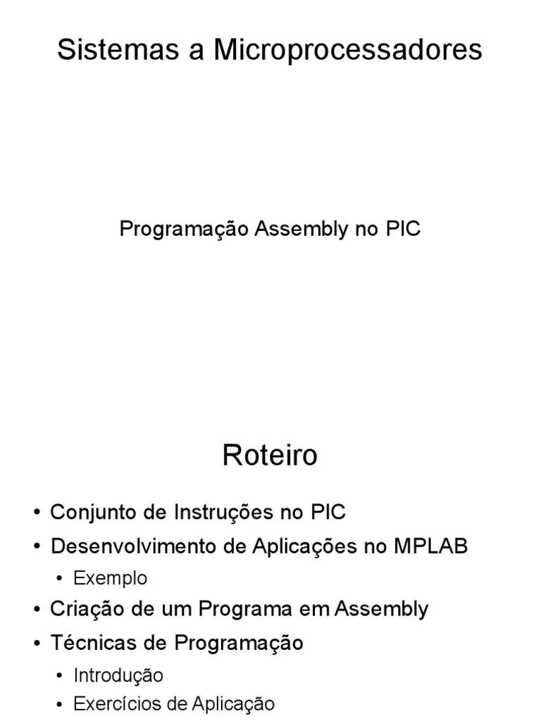 Programação Assembly no Microcontrolador PIC | PDF
