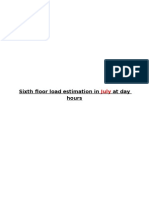 Sixth Floor Load Estimation in at Day Hours