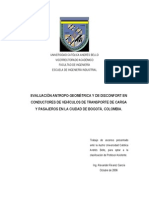 Evaluación Antropo-Geométrica y de Disconfort en Conductores de Vehículos de Transporte de Carga y Pasajeros en La Ciudad de Bogotá, Colombia
