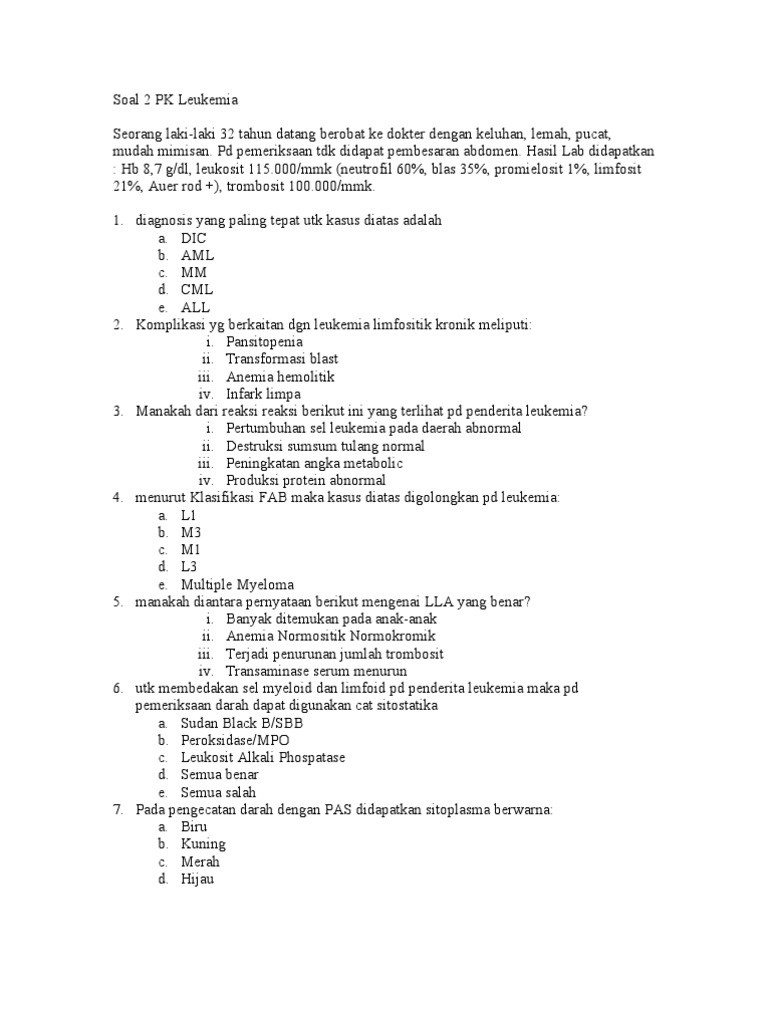 Soal Pk Leukemia