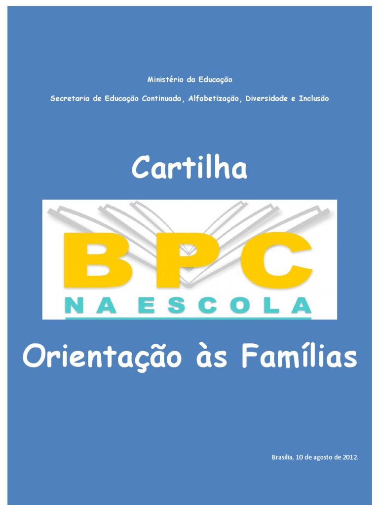 Cartilha BPC Na Escola | PDF | Educação Especial | Pré-escola