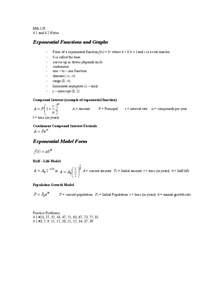 Exponential Functions Overview | PDF