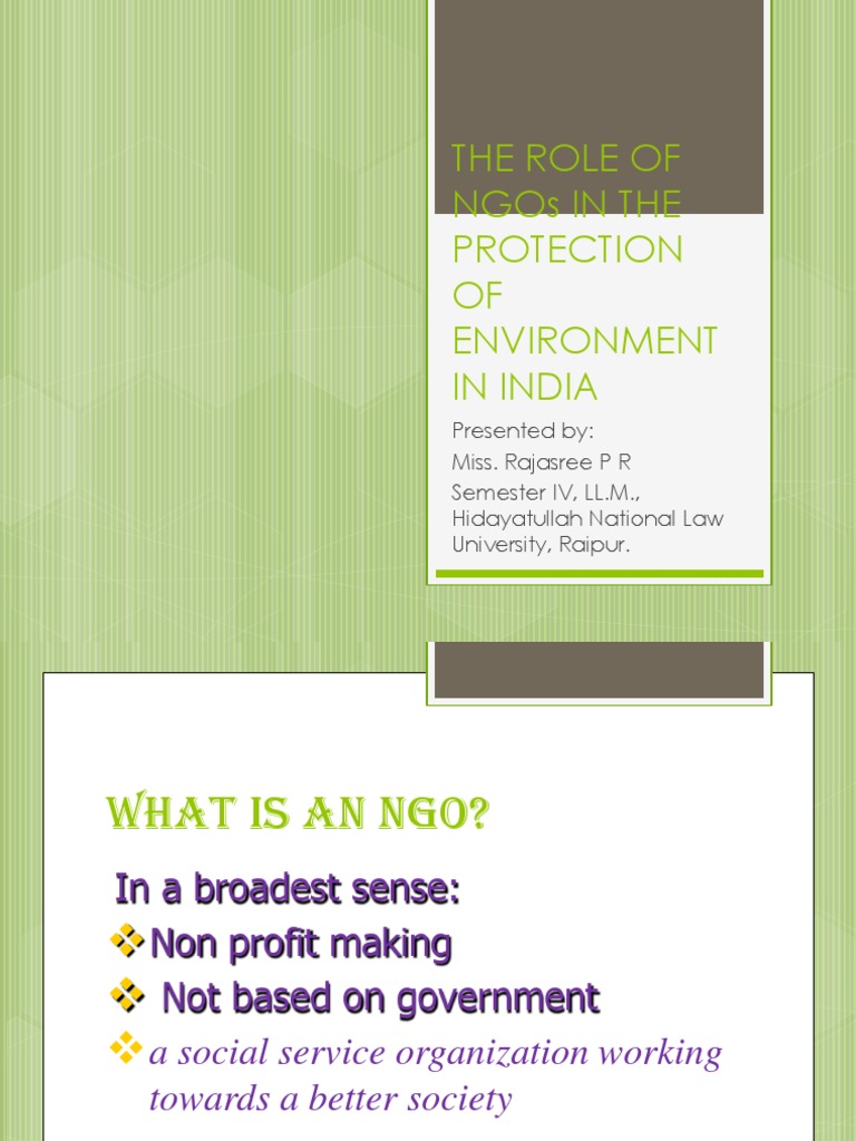 The Role of Ngos in The Protection of Environment in India | PDF | Non ...
