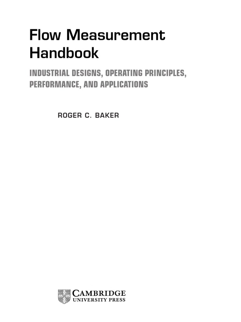 Flow Measurement Handbook Flow Measurement Calibration