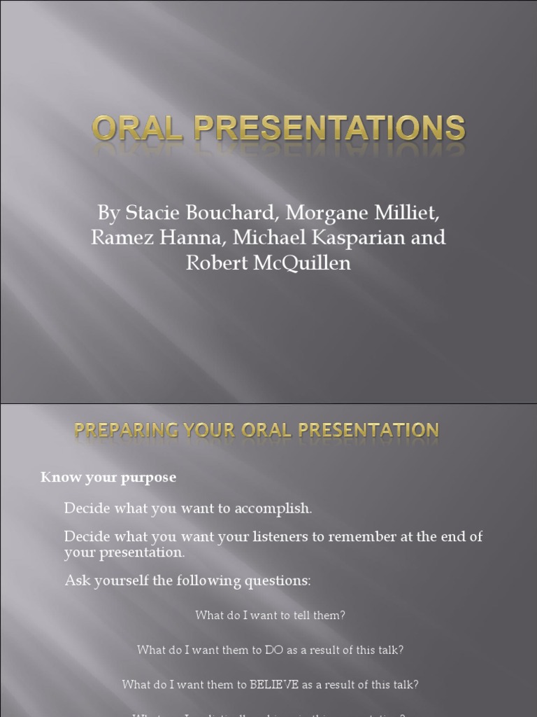 Power Point Oral Presentations Pdf Attention Anxiety