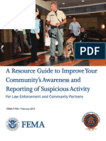 FEMA ImprovingSAR Guide----A Resource Improve Your
Community’s Awareness and
Reporting Activity
For Law Enforcement and Community Partners
