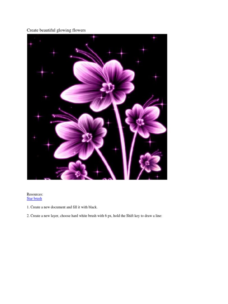 Create Glowing Flowers in Photoshop | PDF | Adobe Photoshop | Computing ...