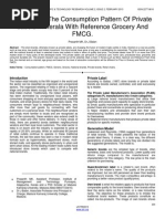 A Study on the Consumption Pattern of Private Labels in Kerala With Reference Grocery and Fmcg.