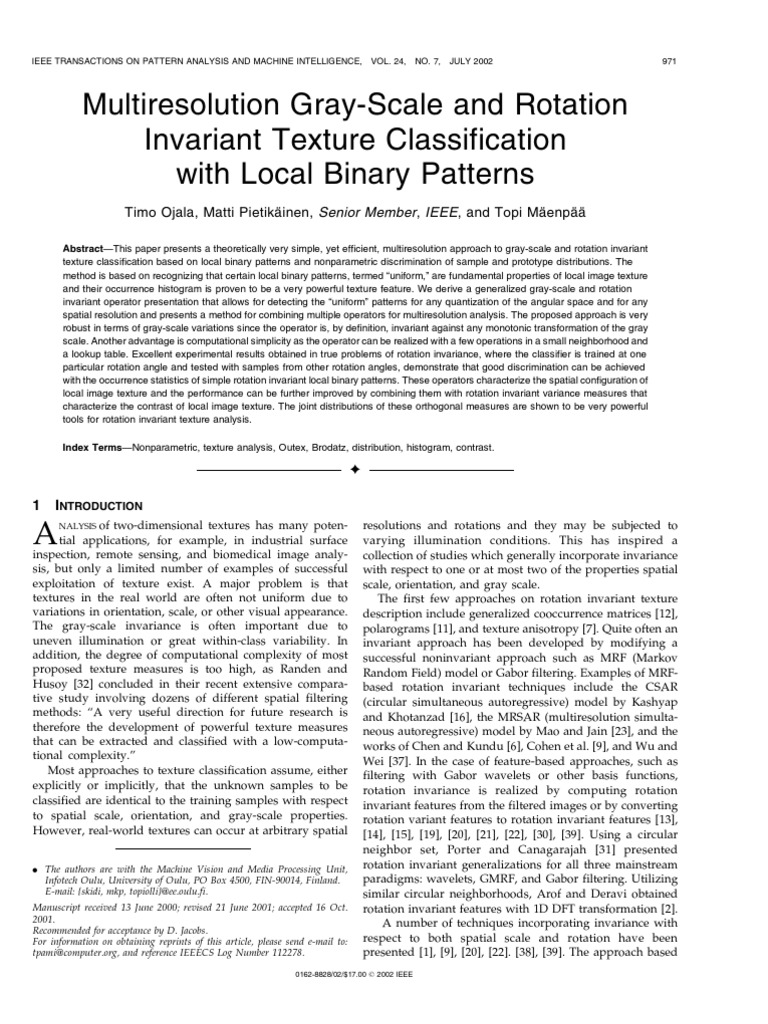 Multiresolution Gray-Scale and Rotation Invariant Texture ...
