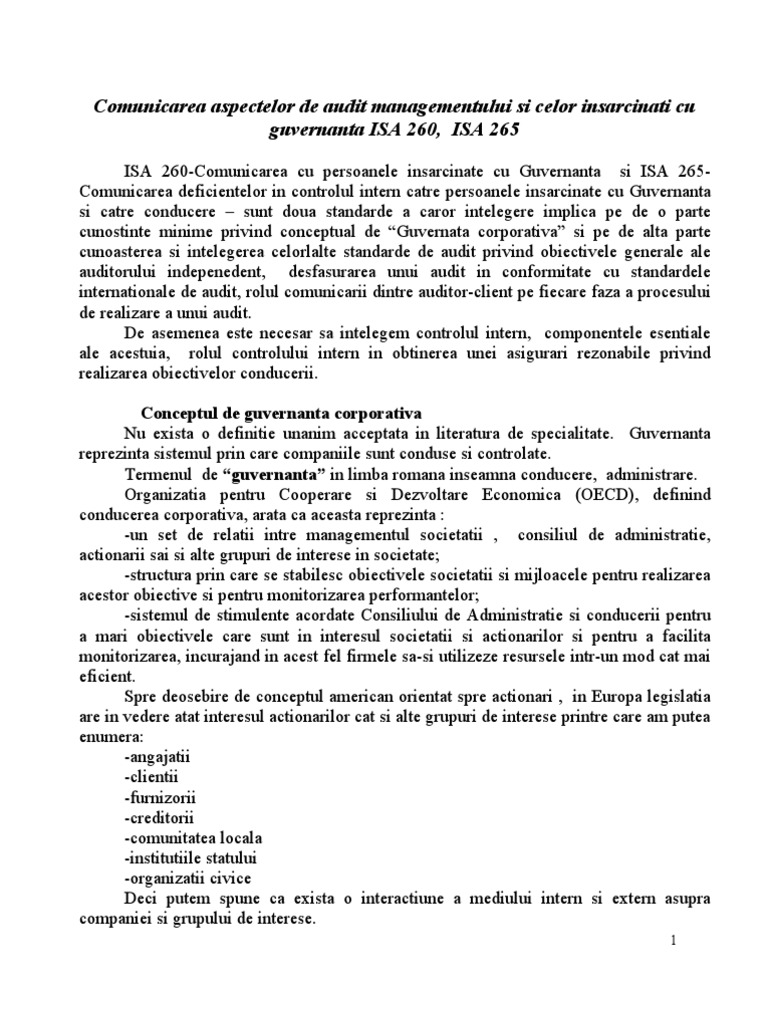 Isa 260, Isa 265-Covariu | PDF