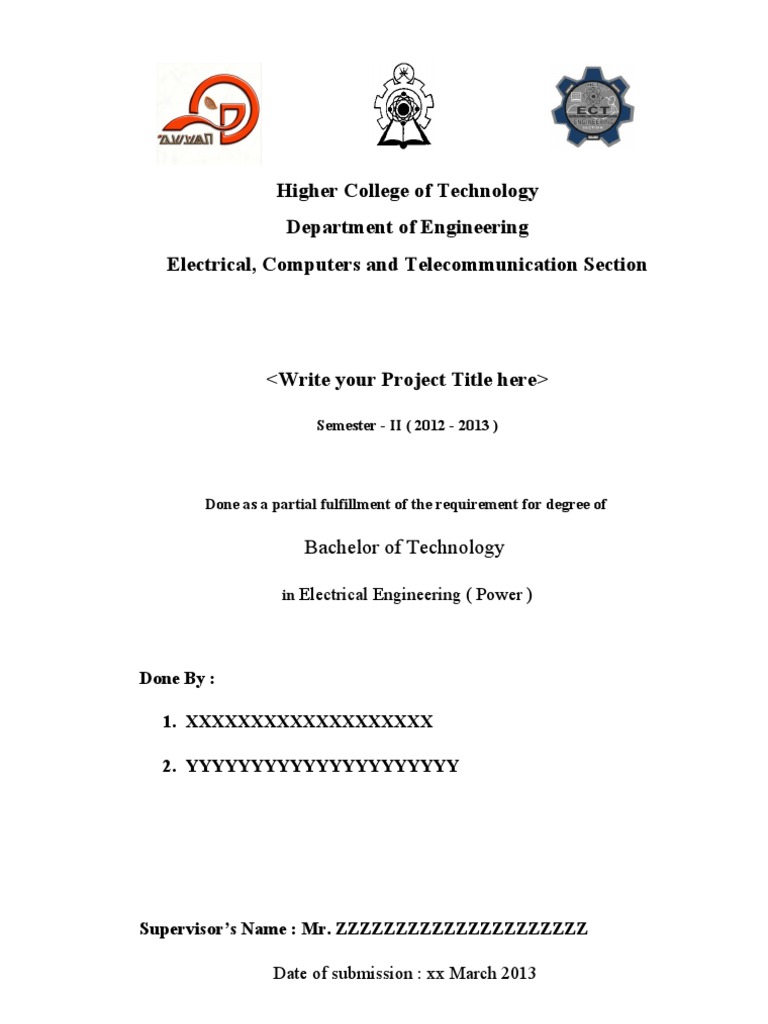 Electrical Engineering Project Report Template | PDF | Business