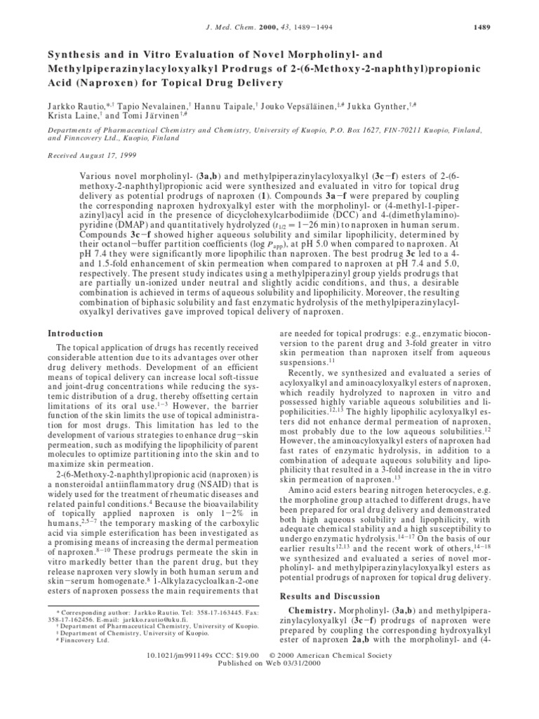 Synthesis and in Vitro Evaluation of Novel Morpholinyl - and PDF | PDF