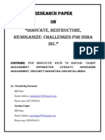 Research Paper on Innovate, Restructure, Reorganise - By Mradul & Garima