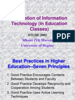Integration of Information Technology (In Education Classes)