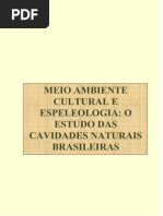 Espeleologia e Meio Ambiente Cultural - o Estudo Das Cavidades Naturais Brasileiras