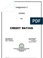 Credit Rating: Assignment-2 of Mfi On