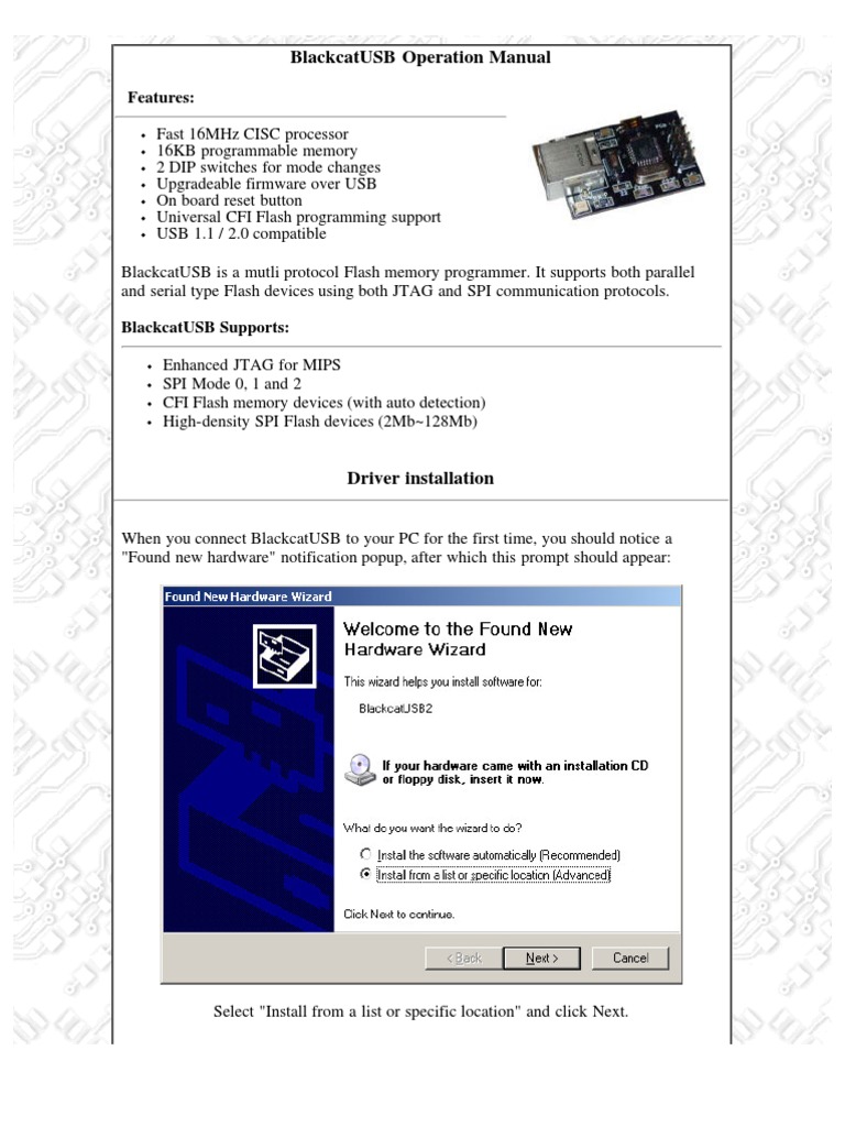 BlackCat USB Manual | PDF