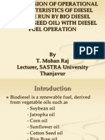 Comparision of Operational Charecteristics of Diesel Engine Run by Bio Diesel (Rubber Seed Oil) With Diesel Fuel Operation
